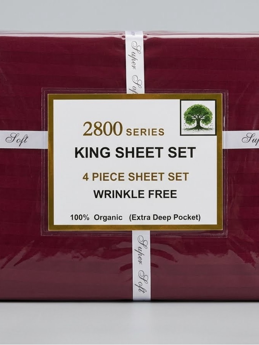 Allure 2800 Series King Sheet Set - Burgundy